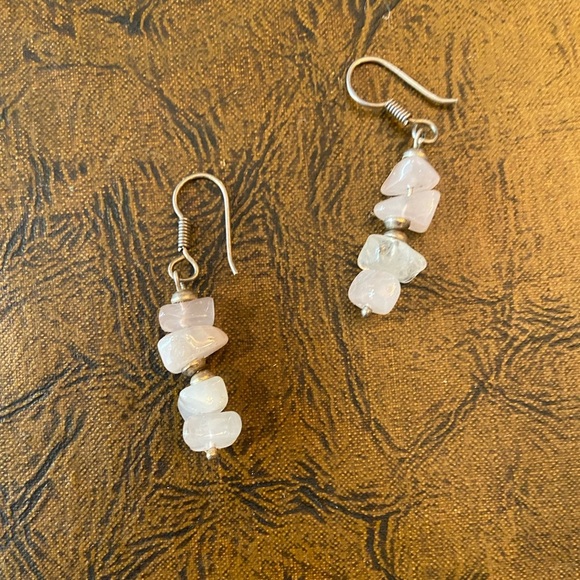 VINTAGE SILPADA ROSE QUARTZ NECKLACE AND EARRINGS - Picture 3 of 4